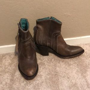 Ankle heeled Cowboy Bootie